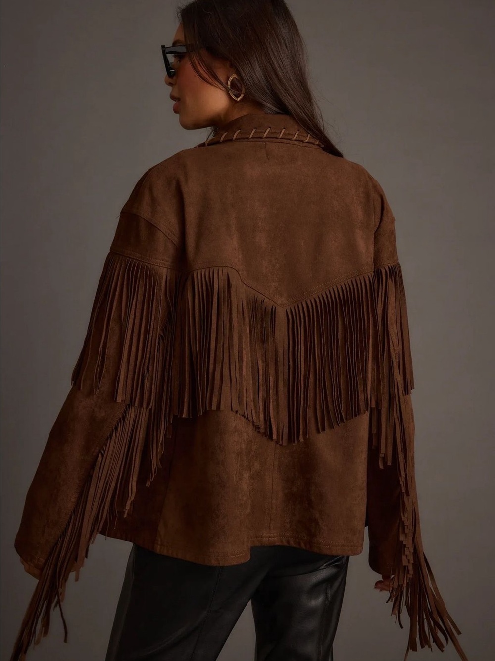 12th Tribe Brown Devon Fringe Jacket size Medium NWT Western Country - Picture 2 of 7